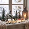 thumbnail image 4 of Christmas Wooden Train Set, Four-Section Mini Train Set Christmas Decorations, Christmas Toys Under Xmas Tree for Party Favor Home Decor, 4 of 6