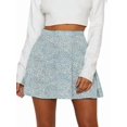 thumbnail image 2 of Women'S Summer Flowy Mini Skirt Basic Casual High Waisted Flared Mini Beach Skirts Blue M, 2 of 9