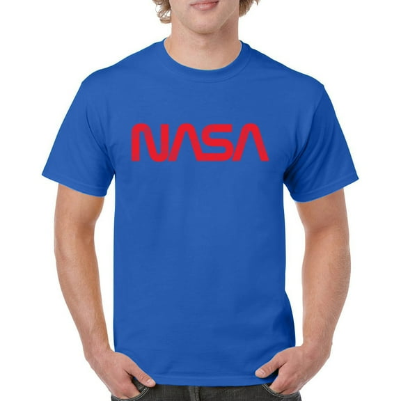 Vintage NASA Worm Logo T-shirt Astronaut Space Exploration Emblem Men's Tee