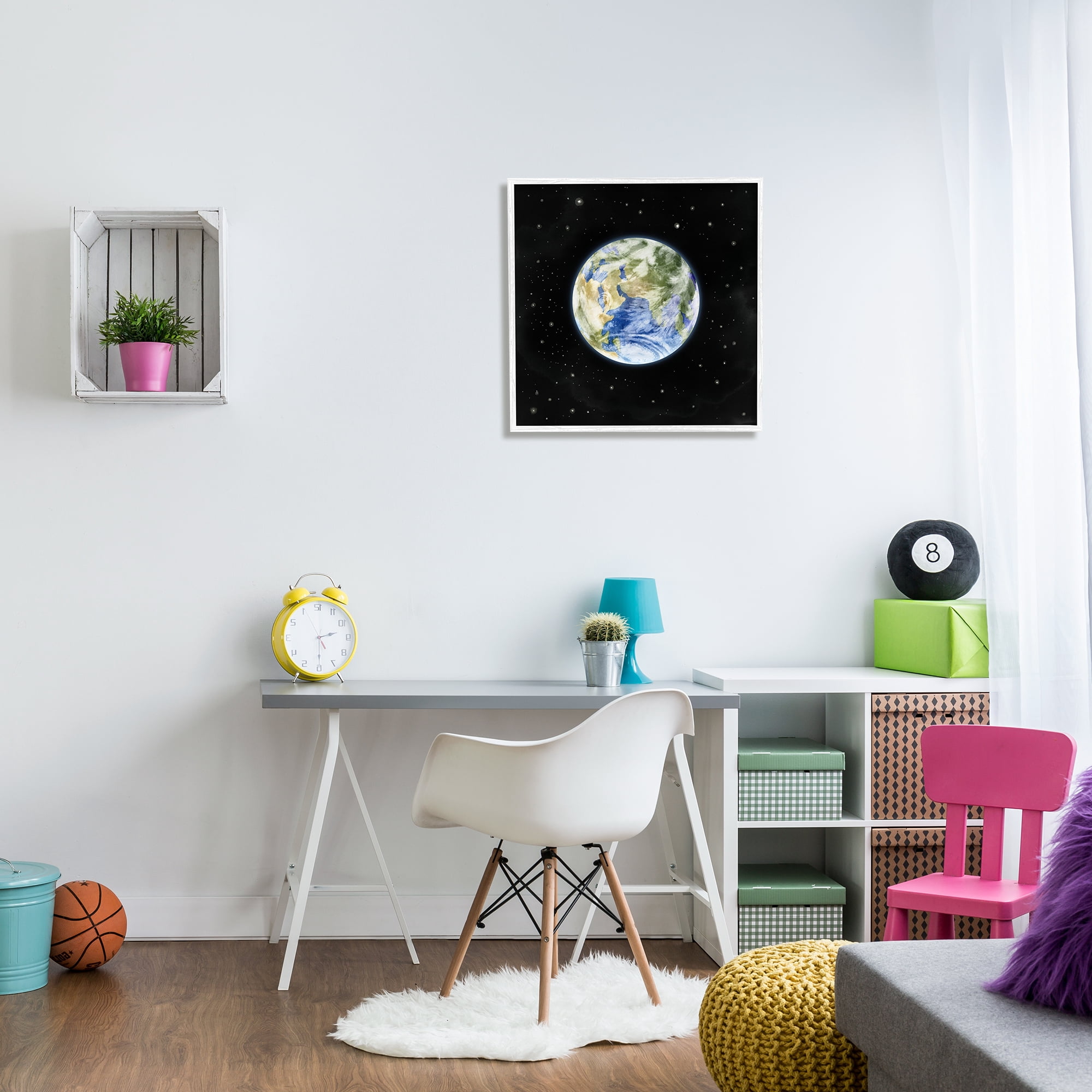 Stupell Indtries Planet Earth Surrounded By Stars Outer Space Sky,24 x 24,Design by Grace Popp&nbsp;