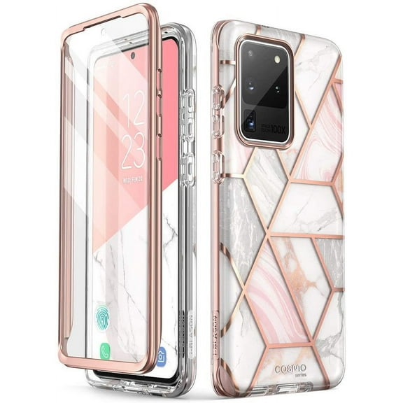i-Blason Cosmo Series Case for Samsung Galaxy S20 Ultra 5G (2020 Release), Slim Stylish Protective Case with Built-in Screen Protector (Marble)