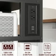 thumbnail image 4 of 3-Tier Rolling Printer Stand with Power Outlets & USB - Black Mobile Office Organizer (Adjustable Shelf, Lockable Wheels, Under Desk Storage), 4 of 7