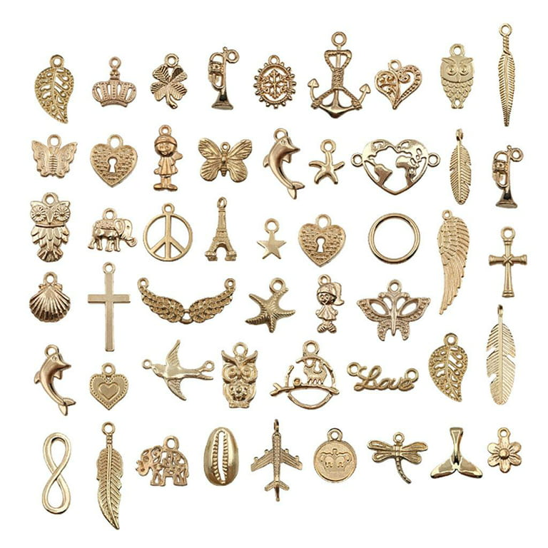 Gold Charms for Jewelry Making, Pendants (0.3-1.2 In, 200 Pieces), PACK -  Kroger