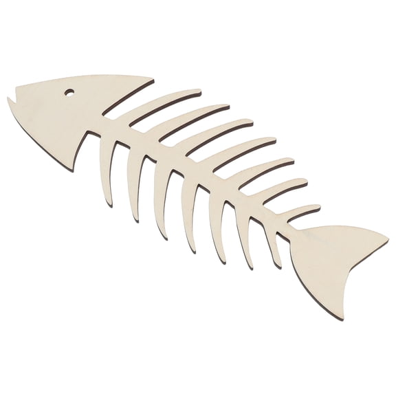 Homoyoyo Coastal Wooden Fish Bone Wall Hanging Decor in Light Yellow Poplar Wood, Easy to Install Beach Style Ornament