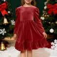 thumbnail image 6 of Miluxas Girl Dress for Girls Long Sleeve Dress Velvet Tutu Winter Holiday Princess Party Dresses Red 14-15 Years, 6 of 7