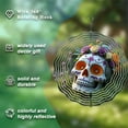 thumbnail image 5 of Vibrant Floral Skull Metal Wind Spinner - Colorful Roses & Concentric Wave Design for Stunning Yard & Garden Decor, 5 of 6