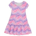 thumbnail image 4 of BTween 3-PC Girls Summer Dress Set - Short Sleeve Casual Skater Dresses - Purple Stripe/Black Floral/Pink Tie Dye, Size 14-16, 4 of 4