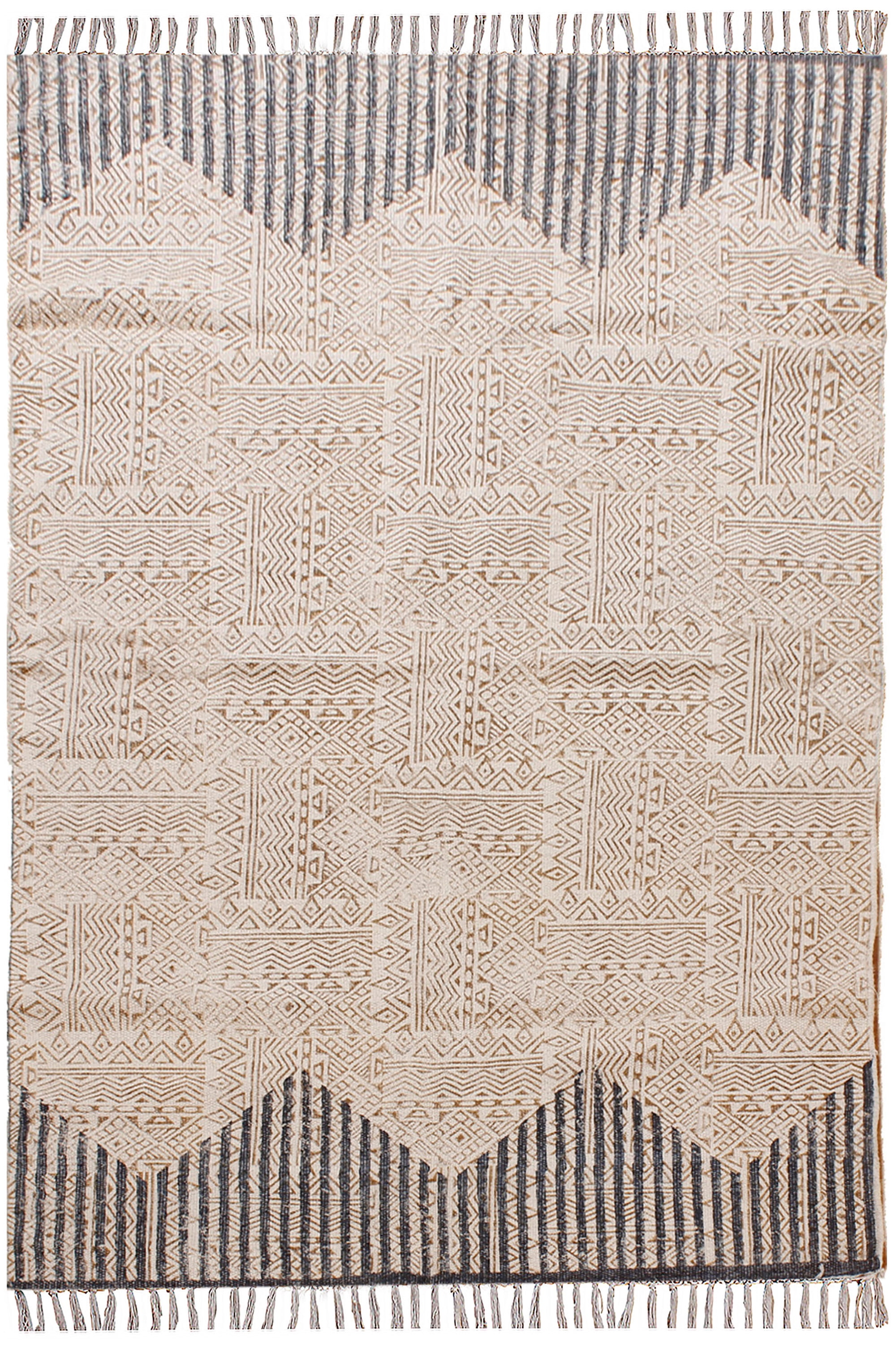 Casavani Indian Natural Cotton Rug Brown floor Kilim Garden Area Carpet