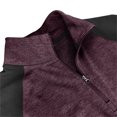 thumbnail image 6 of IROINNID Long Sleeve Cotton Shirt Cozy Color Blocking Top Shirt Slim Stand Collar Sports Bottoming T-shirt Top Blouse ,Burgundy, 6 of 8