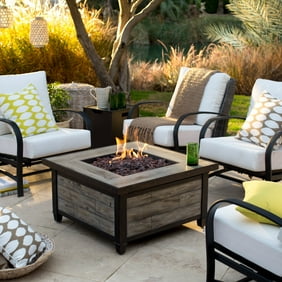 Costway 5 Pcs Gas Fire Pit Set 30 Propane Gas Fireplace 50 000
