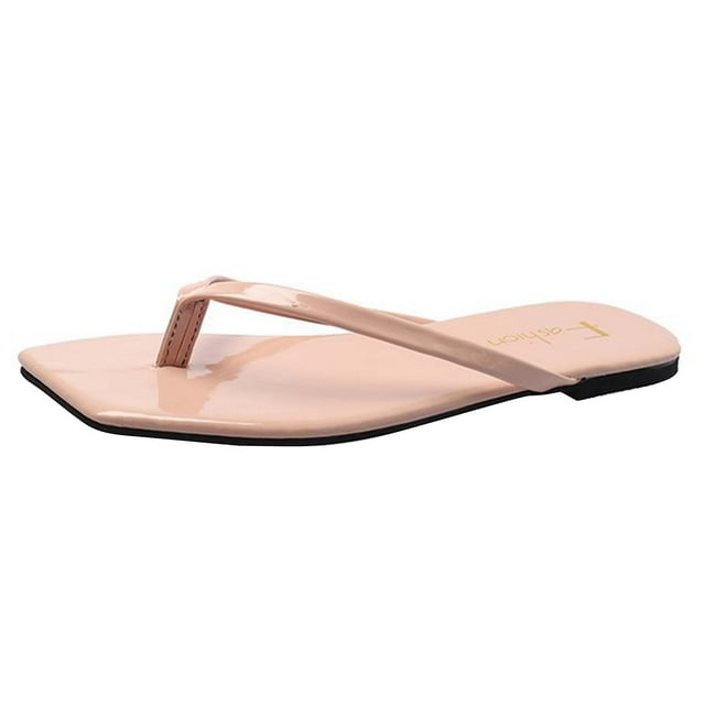 Amzcrzy Zapatos de mujer,Zapatos de mujer,Zapatillas de mujer, Chanclas casuales multicolores planas cuadradas de color liso para mujer de moda de verano Sandalias Mujer Zapatillas De Casa