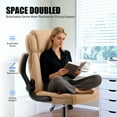 thumbnail image 4 of Dhole Ergonomic High-Back PU Leather Office Chair with 120° Recline & Flip-Up Arms - Home Office Desk Chair for Work, Study, Gaming, 300LBS Capacity (Khaki), 4 of 8