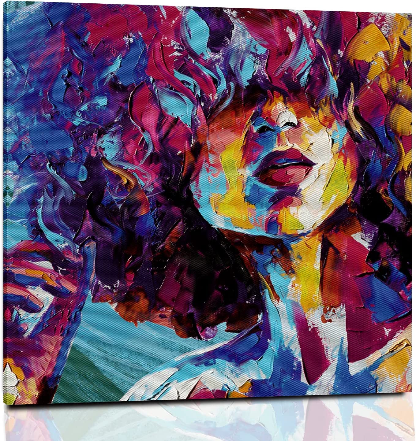 Abstract Black Queen Canvas WallArt for Bedroom African American Women Portrait Prints Art