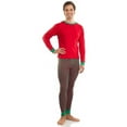 thumbnail image 2 of Elowel Matching Family Christmas Pajamas - Red Top & Green Striped Pants 2-Piece Set, 2 of 3