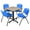 Beige/ Blue, variant on Kobe 30in. Square Breakroom Table- Maple & 4 'M' Stack Chairs- Grey