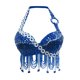 thumbnail image 2 of Top Halter moda mujer Baoblaze lentejuelas con Flecos danza del vientre Azul real M, 2 of 8