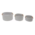 thumbnail image 2 of Truu Design Set of 3 Cotton Rope Gray Round Baskets with Handles, 2 of 5
