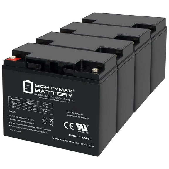 12V 18AH SLA Replacement Battery for Briggs Stratton Generator - 4 Pack