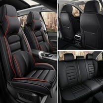AFUNTIO Leather 5 Seat Covers for K I A 99% Models,Luxury Car Seat Cushions Full Set,Waterproof Car Sit Protectors,Nonslip Interior Accessories(Black and Red)
