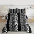 thumbnail image 2 of Homewish Fashion Cheetah Print Queen Comforter Set, Wildlife Leopard Lover Bedding Sets, Modern Art Grey Polkadots Reversible Bedding Comforter Set, Super Cozy Room Decor, 3-Piece, 2 of 8