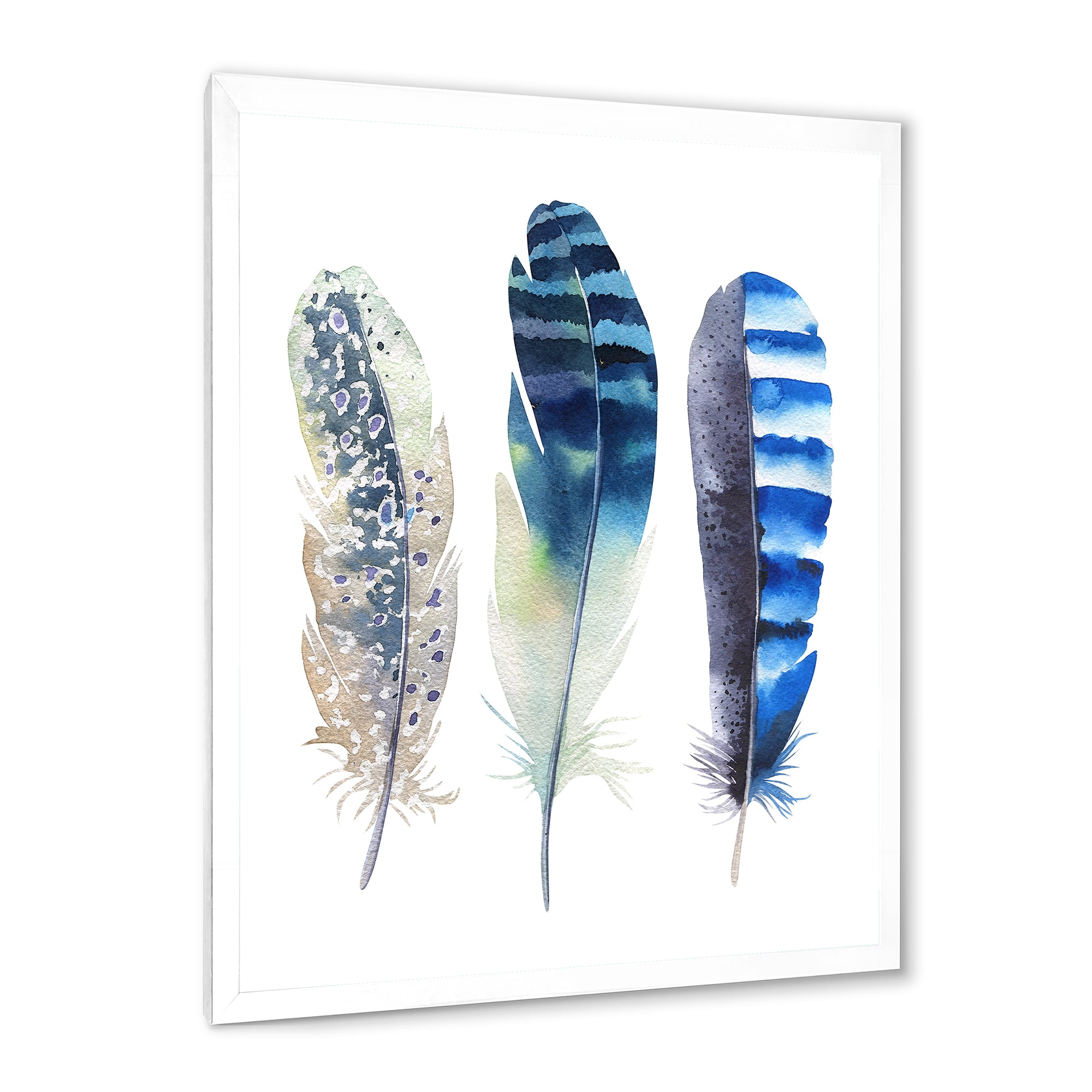 Designart 'Colourful Boho Art Feathers I' Bohemian & Eclectic Framed Art Print