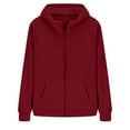 thumbnail image 5 of Timegard Zip up Hoodies for Women Fleece Warm Solid Color Long Sleeve Jackets with Pockets Fall Winter, 5 of 5