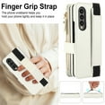 thumbnail image 2 of Allytechgroup for Samsung Galaxy Z Fold 4 Case Wallet, 6 Cards Slots Cash Zipper Pocket S Pen Holder Hand Strap Wrist Flip Cover Protective Phone Case Cover for Samsung Galaxy Z Fold 4,White, 2 of 6