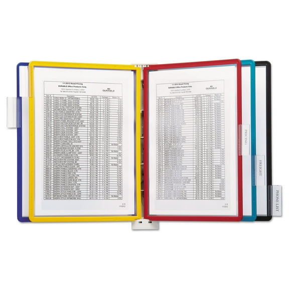 DURABLE Wall Reference System, 5 Panels, Letter, Asst. Borders And Panels