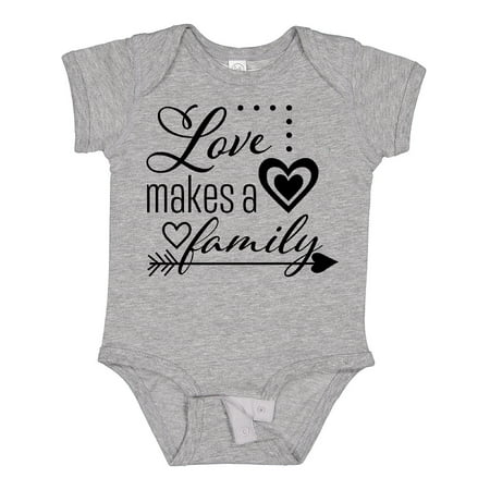 

Inktastic Love Makes a Family- Hearts and Arrow Gift Baby Boy or Baby Girl Bodysuit
