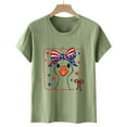 thumbnail image 5 of KALE 4th of July Short Sleeve Shirts for Women American Flag Patriotic 2D Independence Day Print Casual Sports T Shirt Y2K Clothes Green L, 5 of 7