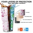 thumbnail image 7 of 30oz Pink Breast Cancer Tumblers Stainless Steel Tumbler with Lid and Straw,Vacuum Insulated Double Wall Travel Tumbler Cups Mug with Cleaning Brush for Coffee,Tea, 7 of 7
