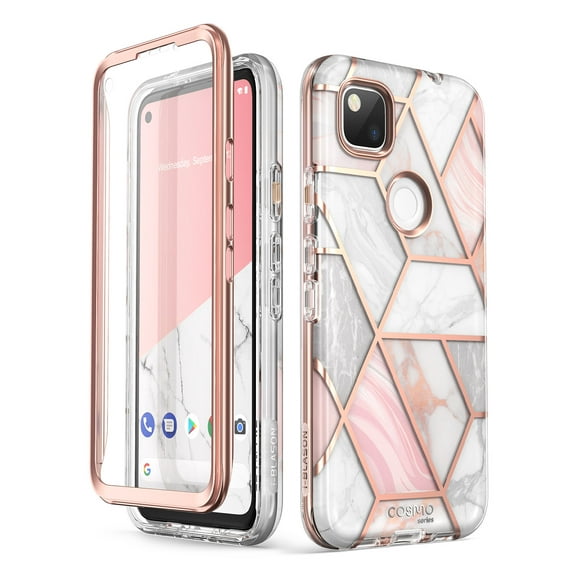 i-Blason Cosmo Series for Google Pixel 4a Case 5.8 inch (2020), Slim Full-Body Stylish Protective Case with Built-in Screen Protector (Marble)