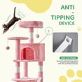 thumbnail image 5 of JIOABL 44" Multi-Level Cat Tree Tower with Hammock, Condo, Climbing Plates, Plush Toy, Kitty Playing House, Pink, 5 of 8