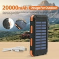 thumbnail image 2 of 20000mAh Solar Charger for Cell Phone iPhone, Portable Solar Power Bank with Dual 5V USB Ports, 2 LED Light Flashlight, Compass Battery Pack for Outdoor Camping Hiking, 2 of 9