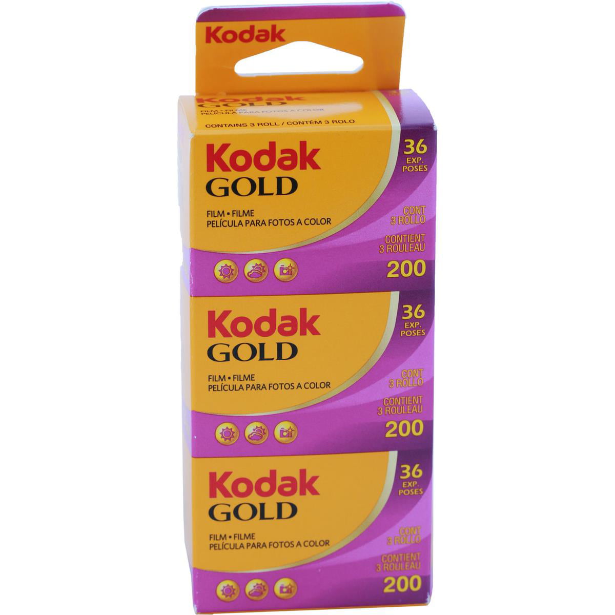 Kodak Gold 200 24exp 3 pack 6033971 ISO 200 35mm Jan 2021 Expiration 