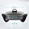 thumbnail image 2 of Family-Sized Electric Skillet with  Shield Non-Stick, 12-Inch Gray, Deep Cooking Pan, 2 of 9