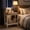 Rustic White and Honey Brown, variant on LEDREM 2 Tiers Side Table, Sofa Accent Table with Underside Storage Rack, Compact End Table for Narrow Areas, Ideal for Lounge, Apartment, Rustic Country Design