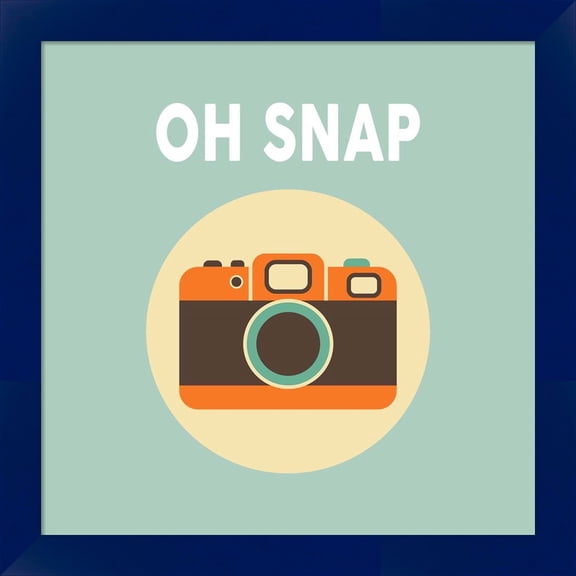 Great Art Now OH SNAP Camera Blue by Color Me Happy, Framed Wall Art, 14W x 14H