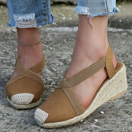 

Fashion Ladies Large Size Wedges Wrapped Shoes Casual Shoes High Heel Sandals
