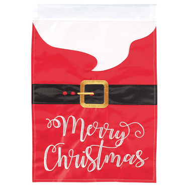Magnolia Gardens M011424 13 x 18 in. Decorate with Santa Merry Christmas Double Applique Garden Flag
