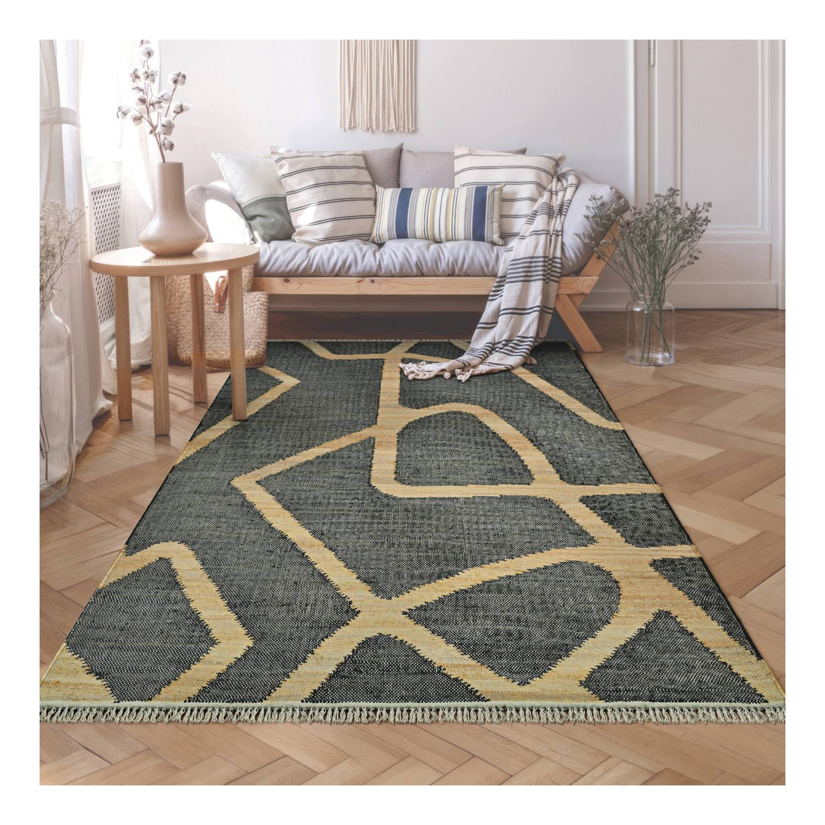 Couristan Cosmoros Hamar 8' x 10' Black Area Rug