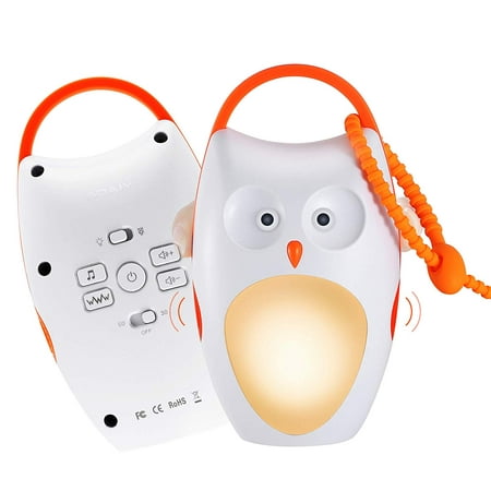 SOAIY White Noise Sound Machine Portable Owl Compact Baby Sleep Soother with Sleep Aid Night Light, 7 Soothing Sounds, Auto-Timer for Traveling, Sleeping, Baby (Best Portable White Noise Machine)