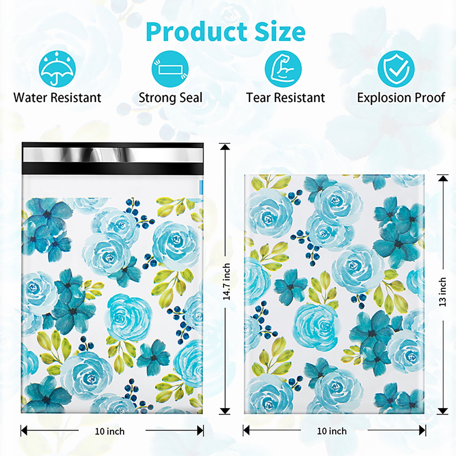 Floral Poly Mailers 10x13 Inch 100Pcs, Self-Seal Mailing Envelopes for Clothing & Small Business, Strong Adhesive Shipping Bags