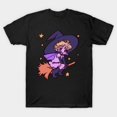 thumbnail image 1 of Chibi Vanilla Riding Broom Sugar Sugar Rune Anime Manga Magic Art Unisex T-Shirt, sizes up to 3XL, 1 of 4