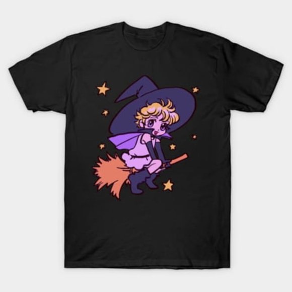 Chibi Vanilla Riding Broom Sugar Sugar Rune Anime Manga Magic Art Unisex T-Shirt, sizes up to 3XL