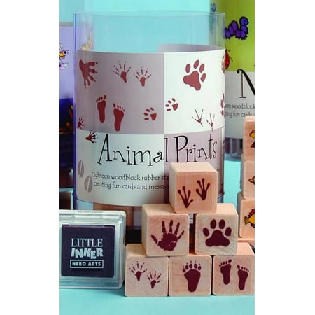 UPC: 0085700801362 | Hero Arts Ink N Stamp Animal Prints Set and Pads 1 x 1 Inch Assorted Bright Color Set of 18