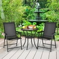 thumbnail image 3 of Costway 4PCS Patio Folding Dining Chairs Portable Camping Armrest Garden Black, 3 of 10