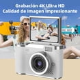 thumbnail image 2 of Beaowink Cámara 48MP 4K, Pantalla Volteable 180°, Zoom 8x, Flash+Filtros, Recargable 32GB, Blanco para Principiantes, 2 of 7