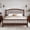 Espresso, variant on Noble House Alaric Full Wood Platform Bed Frame, Arched Spindle Headboard, Noise-Free Foundation, White