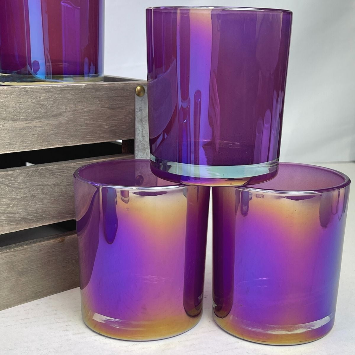14 oz. Havana Iridescent Pixie Empty Candle making Jar candle vessels for DIY candle-making projects (Box of 12) FREE SHIPPING